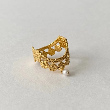 lace dot ring (gold)---003