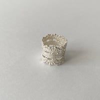 lace double crown ring (silver)---105