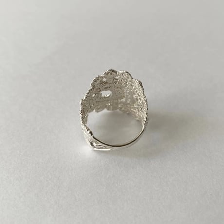 lace peacock ring (silver)---102