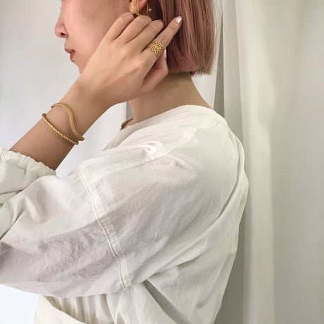 lace braid double bangle (gold)---320