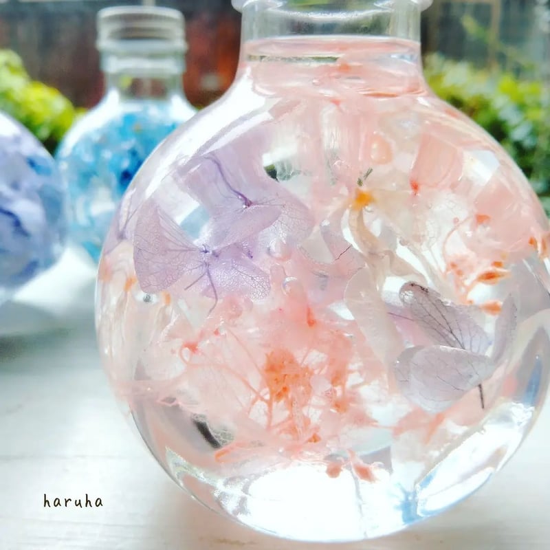 紫陽花のハーバリウム | おはなアトリエHaruHa 紫陽花のハーバリウム | おはなアトリエHaruHa