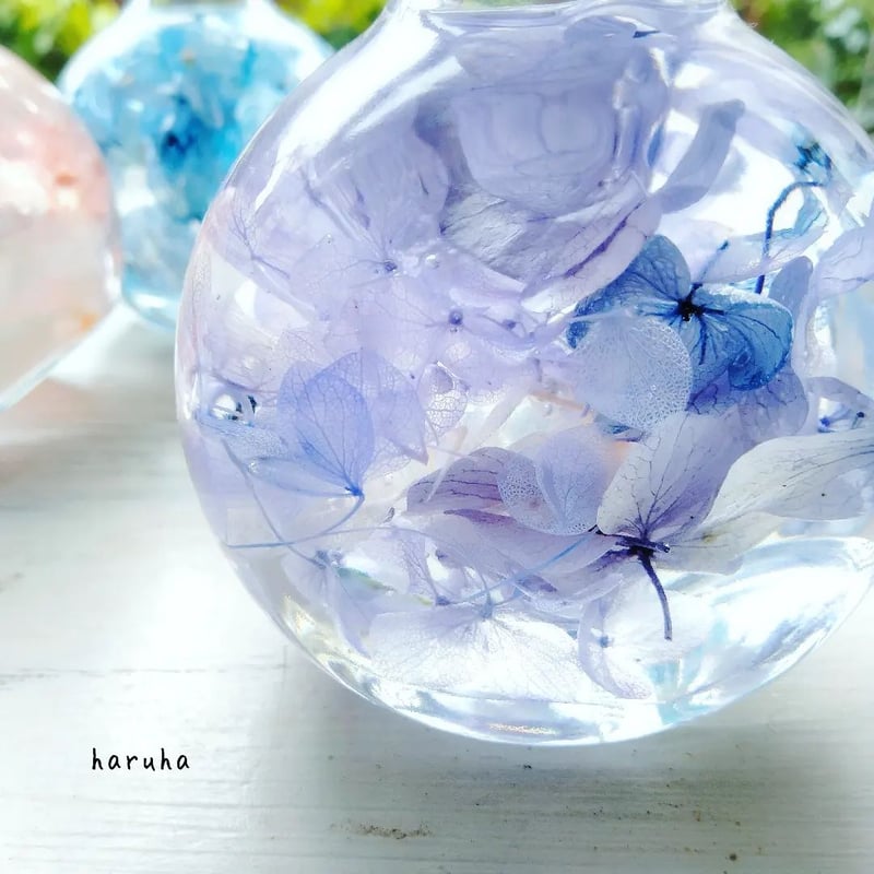 紫陽花のハーバリウム | おはなアトリエHaruHa 紫陽花のハーバリウム | おはなアトリエHaruHa