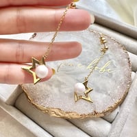 【silver925】STAR drop pearl pierce