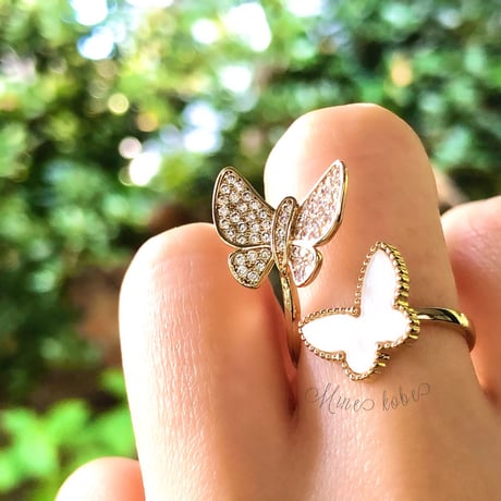papillon bijou shell ring