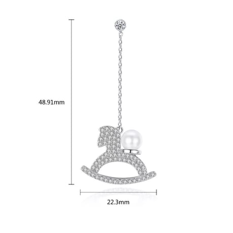 【white gold】Rocking horse pierce