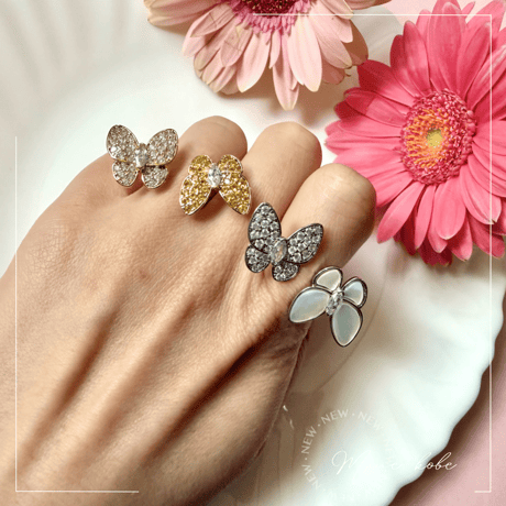zirconia papillon earring and pierce