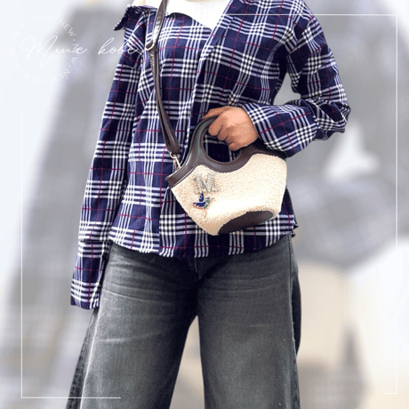 【MINEkobeオリジナル】animal broach fake ram wool bag