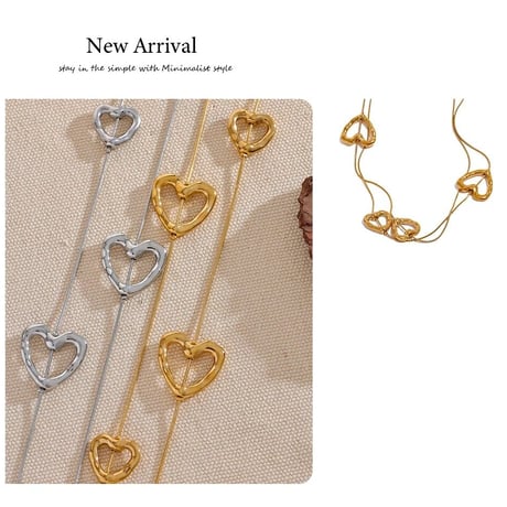 【stainless】hole heart pierce and necklace