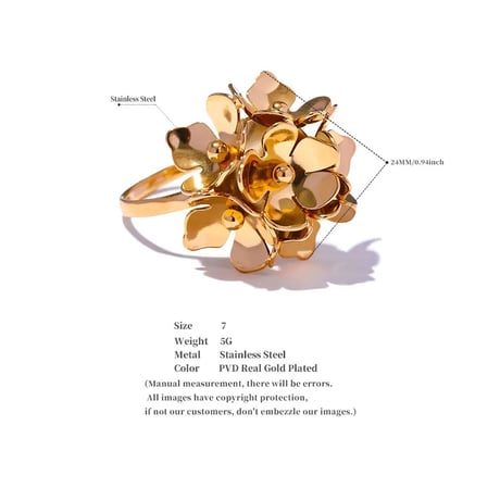 【stainless】fleur 2type ring