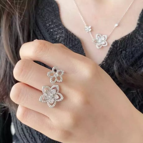 zirconia twin flower ring
