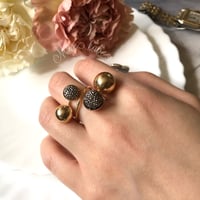 metal ball bijou free size ring