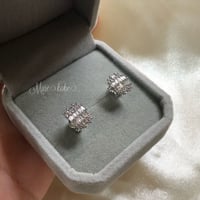 【silver925】MOISSANITEdiamond square pierce