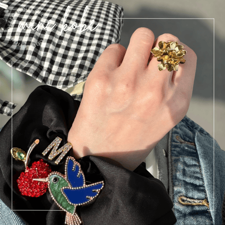 【MINEkobeオリジナル】animal motif brooch &velours chouchou