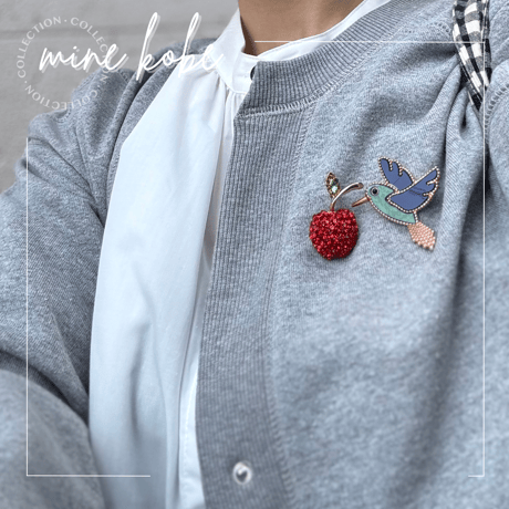 【MINEkobeオリジナル】animal motif brooch &velours chouchou