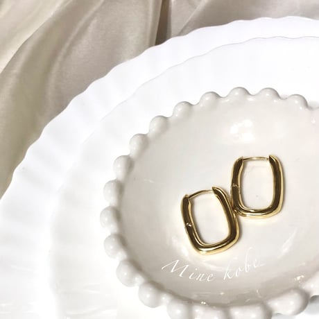 【silver925】square gold 925 pierce