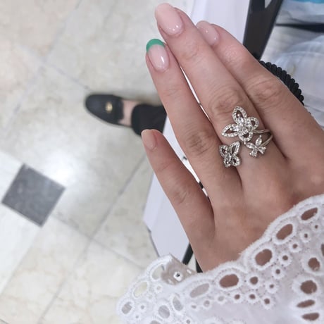 【silver925】3papillon zirconia ring