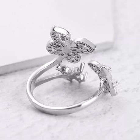 【silver925】3papillon zirconia ring