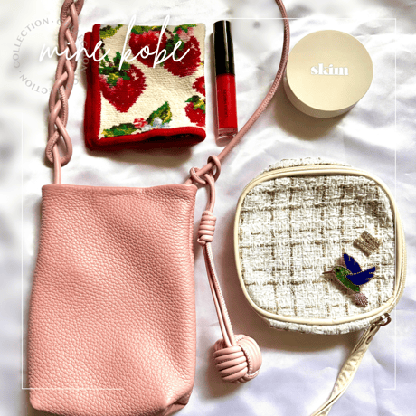 【MINEkobeオリジナル】animal motif brooch &tweed pouch