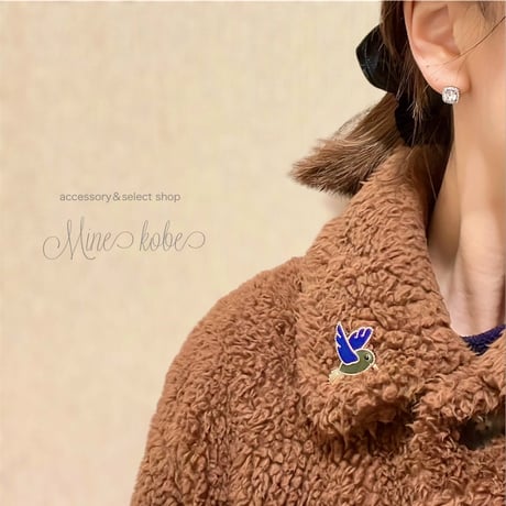 【MINEkobeオリジナル】animal motif brooch &velours chouchou
