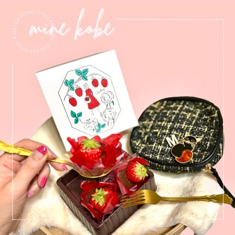 【MINEkobeオリジナル】animal motif brooch &tweed pouch