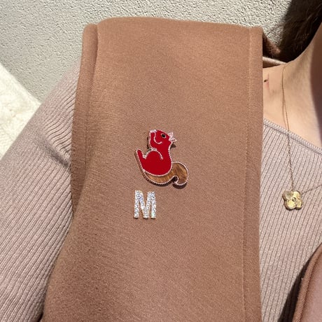 【MINEkobeオリジナル】animal motif brooch &velours chouchou