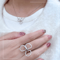 Flame flower bijou necklace and ring