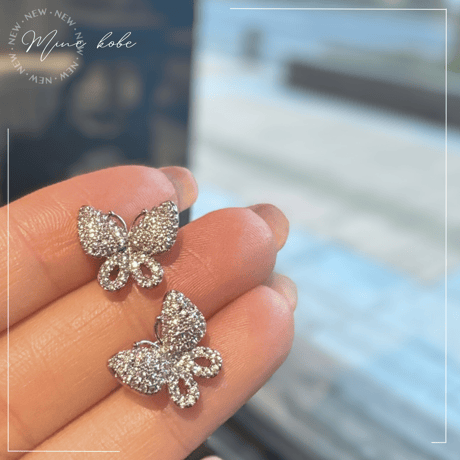 【silver925】zirconia petit papillon bijou pierce