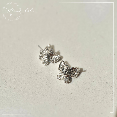 【silver925】zirconia petit papillon bijou pierce
