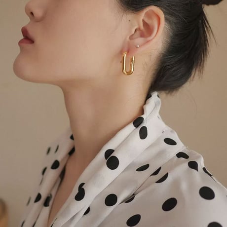 【silver925】square gold 925 pierce