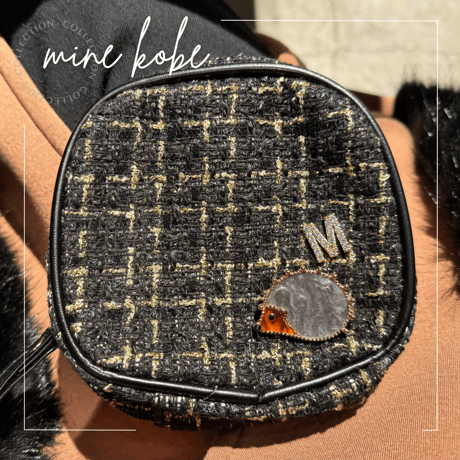 【MINEkobeオリジナル】animal motif brooch &tweed pouch