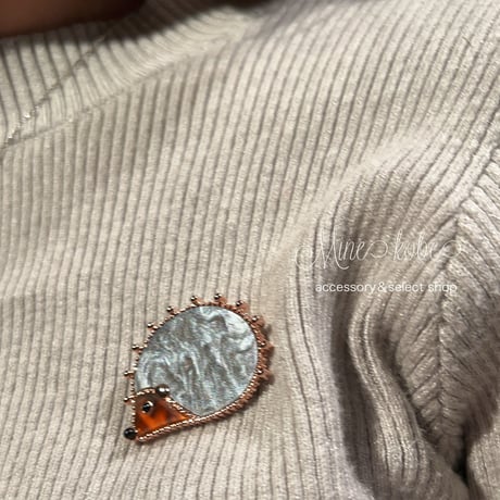 【MINEkobeオリジナル】animal motif brooch &velours chouchou