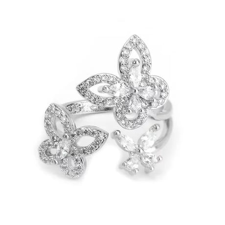 【silver925】3papillon zirconia ring