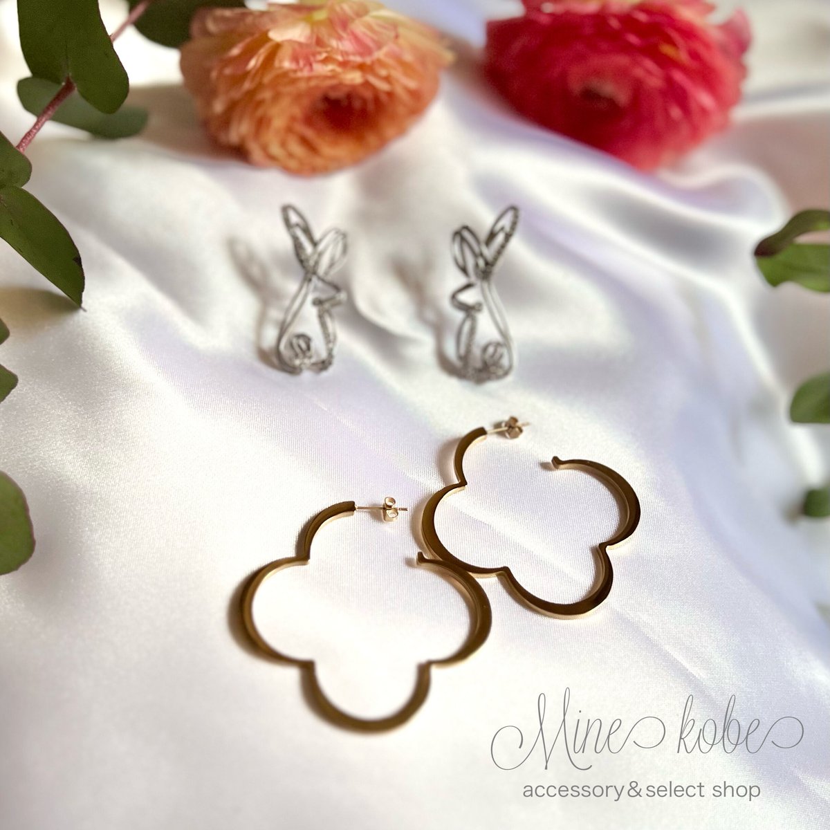 stainless】Clover hoop pierce | MINE kobe