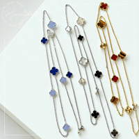 【MINEkobeオリジナル】8Clover 3mix long chain necklace