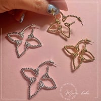 【silver925】twist flower motif hoop pierce