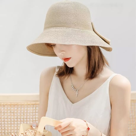 【即納可能】ribbon straw hat【送料無料】