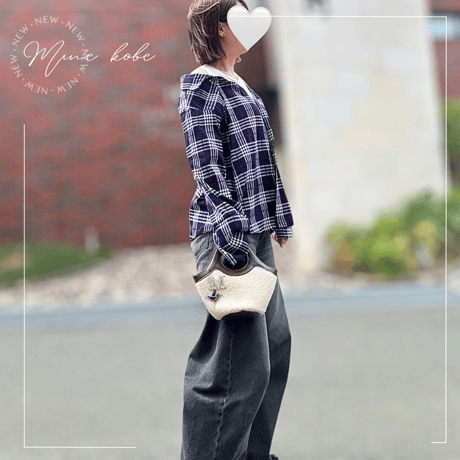 【MINEkobeオリジナル】animal broach fake ram wool bag