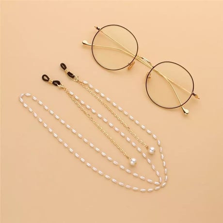 【送料無料】mask and eye glasses 2way pearl chain necklace