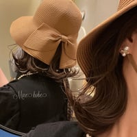 【即納可能】ribbon straw hat【送料無料】