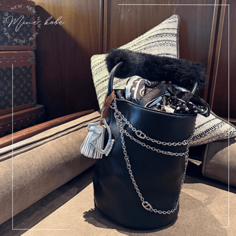 【MINEkobeオリジナル】horse pearl sheep skin tassel charm