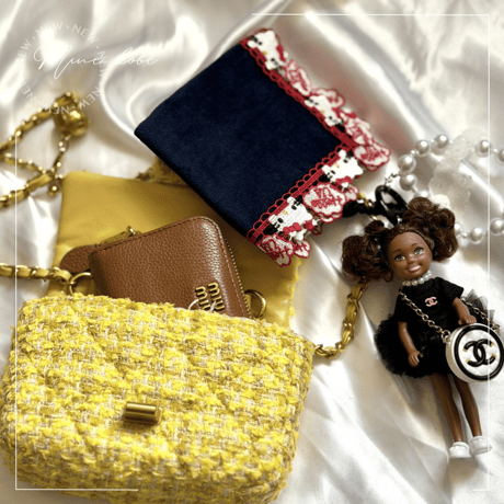 yellow tweed shoulder bag