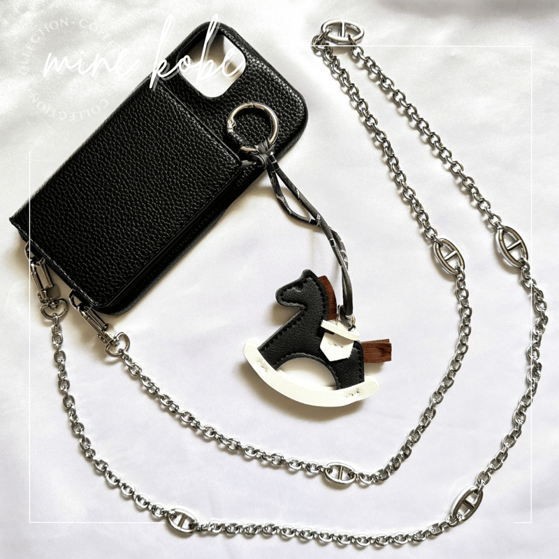 MINEkobeオリジナル】Cowhide Leather Metal Chain Phon