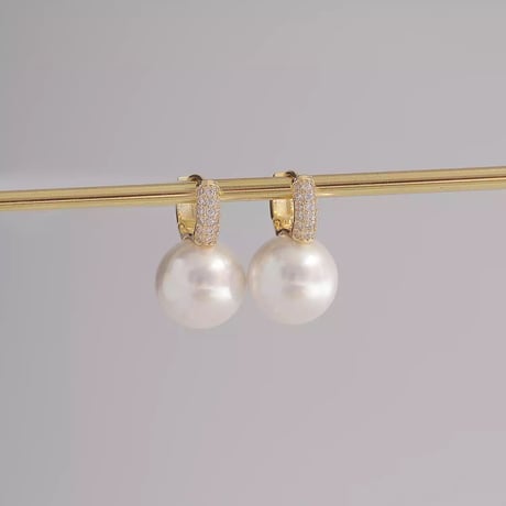 【14k】one pearl zirconia pierce