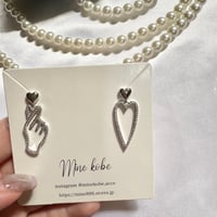【silver925】zirconia heart and peace pierce