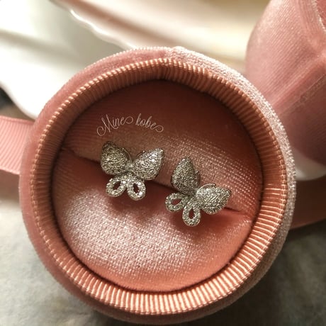 【silver925】zirconia petit papillon bijou pierce