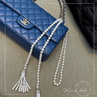 pearl fringe long necklace