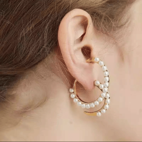 ear cuff screw pearl pierce
