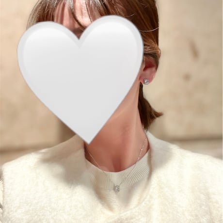 【3set】AAA zirconia diamond necklace & pierce & ring