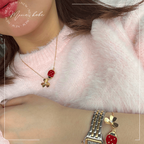 【MINEkobeオリジナル】ladybug & flower bracelet