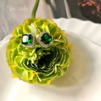 【silver925】green zirconia bijou pierce